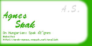 agnes spak business card